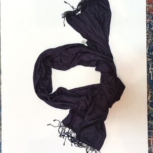 Collection XIIX Navy Plaid Unisex Scarf 100% Viscose 78" Long